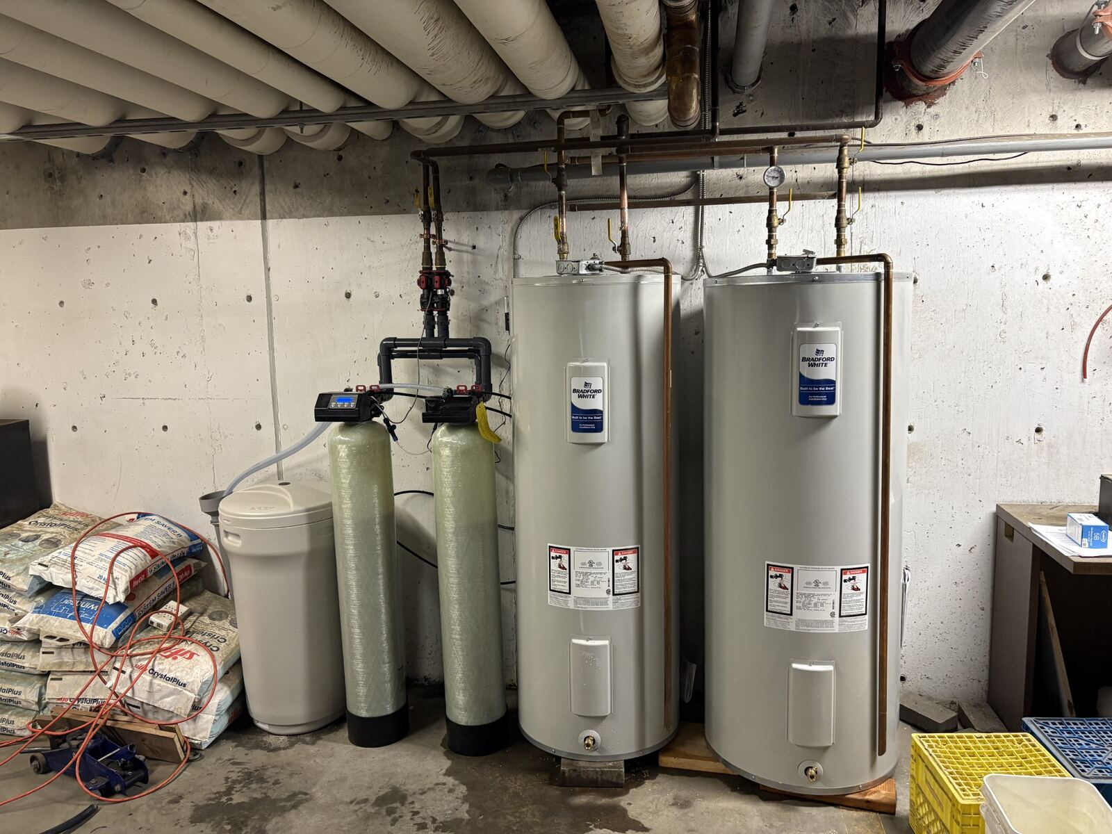 Commercial water heaters boiler room