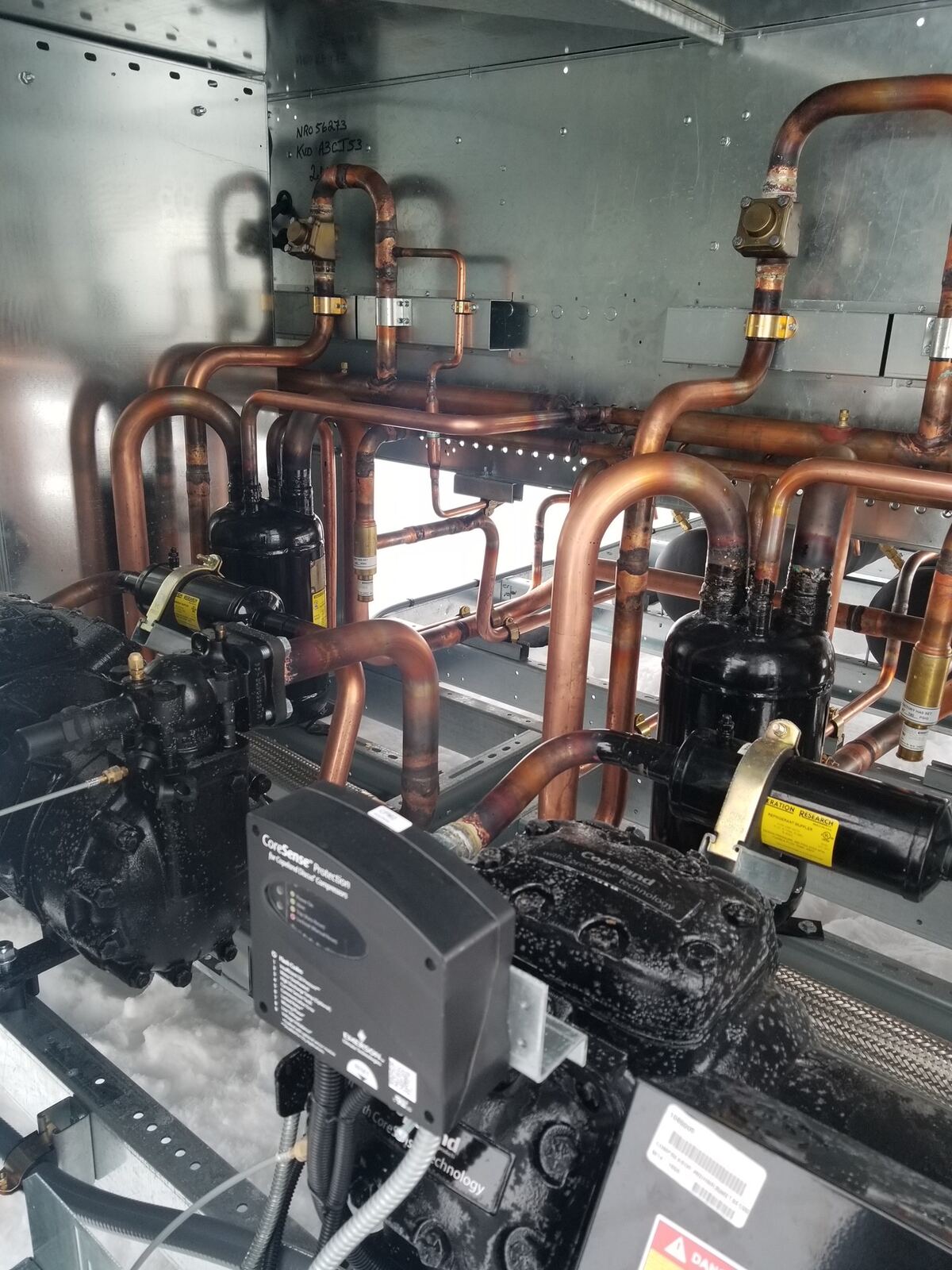 Compressor rack copper piping