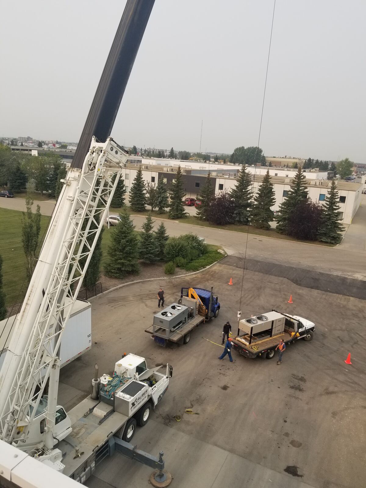 Crane equipment staging aerial