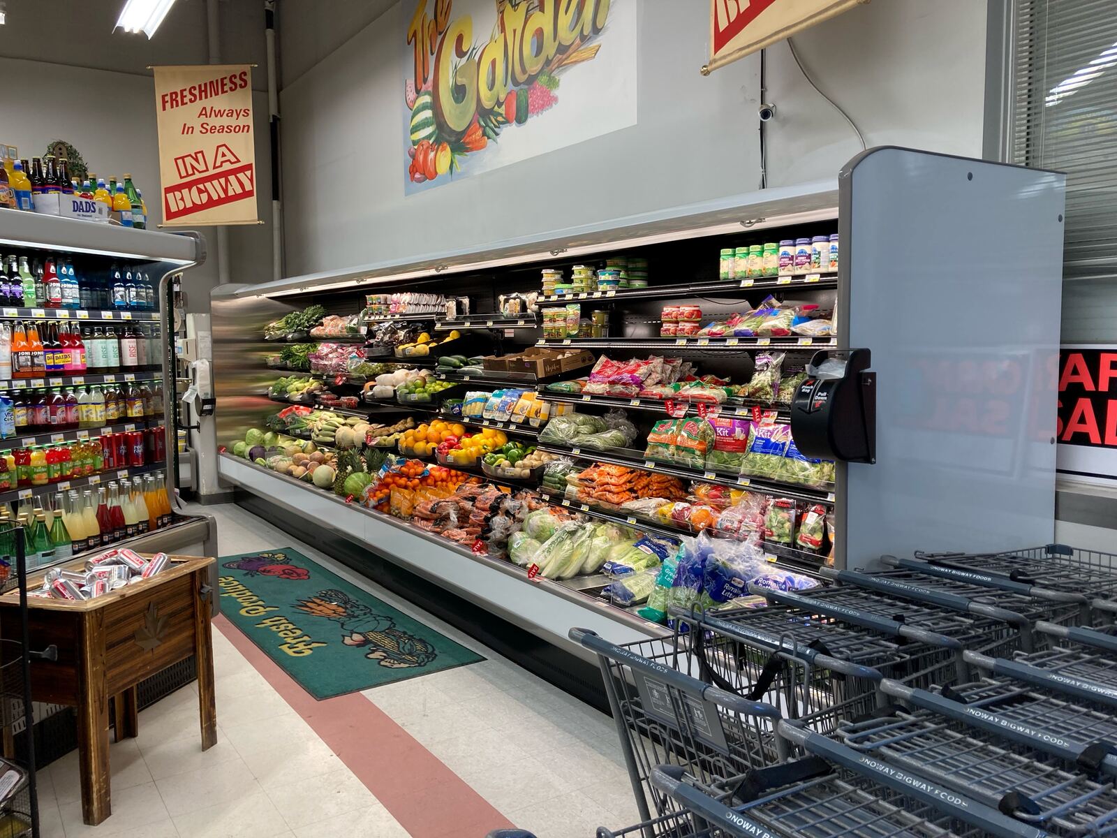 Grocery produce display cases
