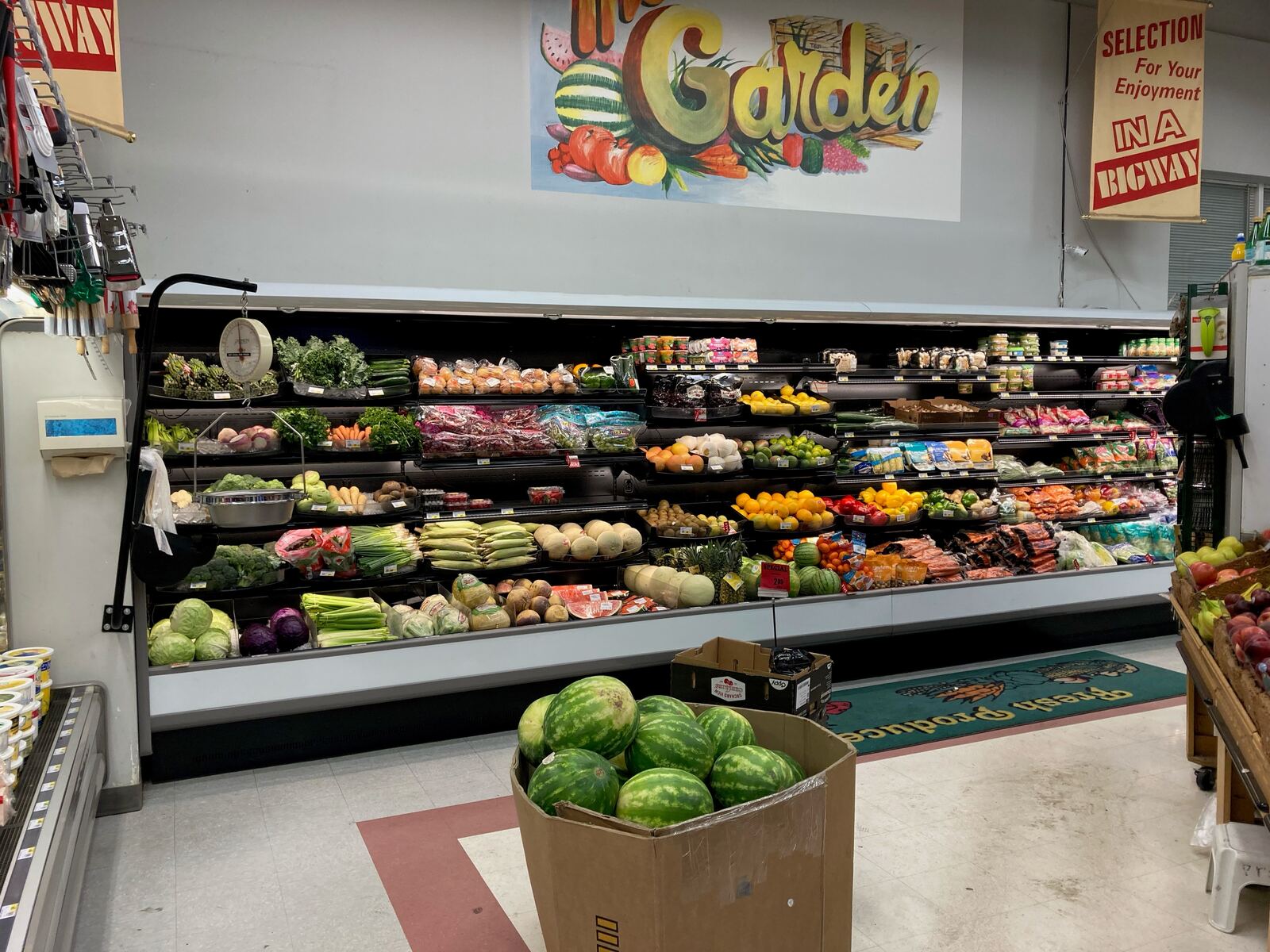 Grocery produce display cases