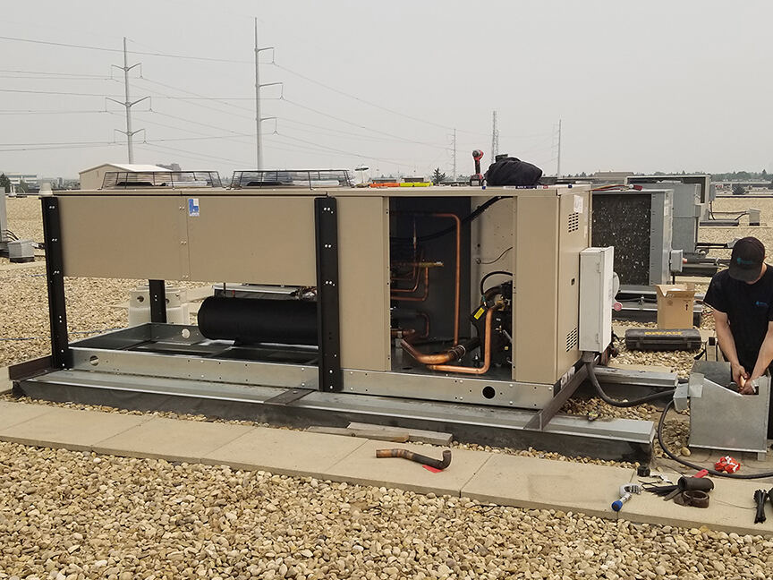 Ruud rooftop unit winter