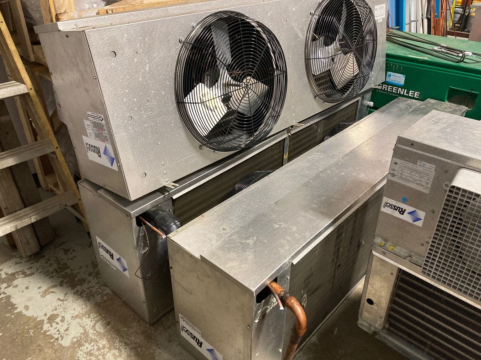 Used evaporators stacked