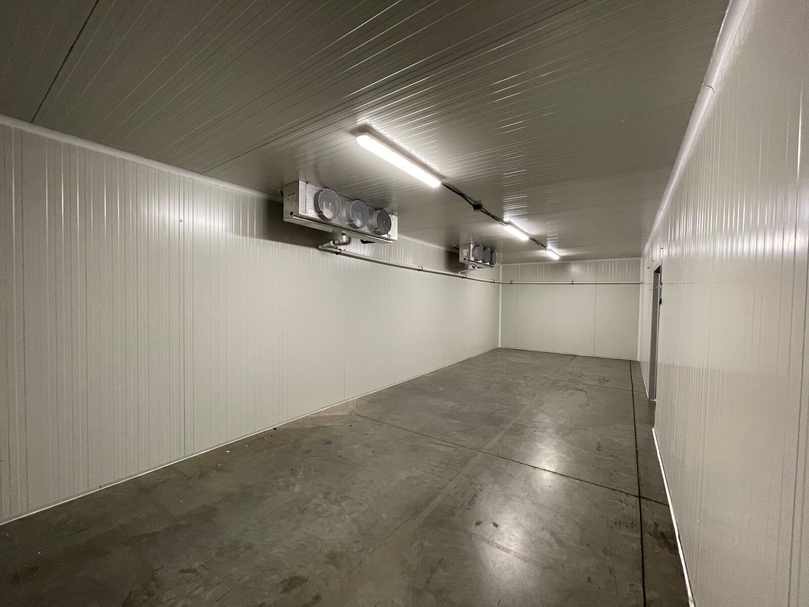 Walk-in cooler interior empty